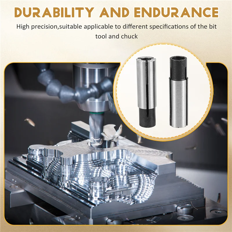 -MEOF 6 pezzi da 1/4 pollici a 1/8 pollici adattatore per router bit per incisione CNC convertire per macchina utensile per incidere