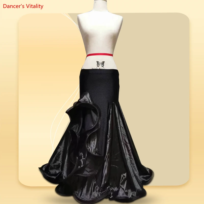 Belly Dance Skirt Women New Sexy Fairy Models Satin Bag Hip Dress Professional Custom Dance Long Skirt