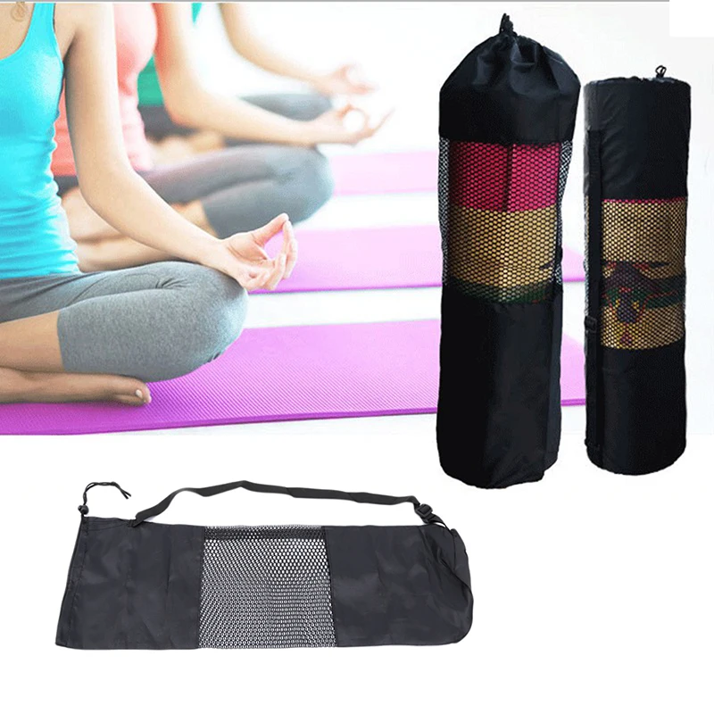 Conveniência preto yoga mochila tapete de yoga à prova dwaterproof água mochila transportadora malha alça ajustável ferramenta esporte sacos ginásio novo