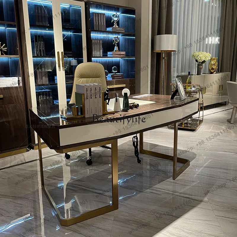 LD Italian Light Luxury Desk Modern Home Writing Desk Boss Computer Desk