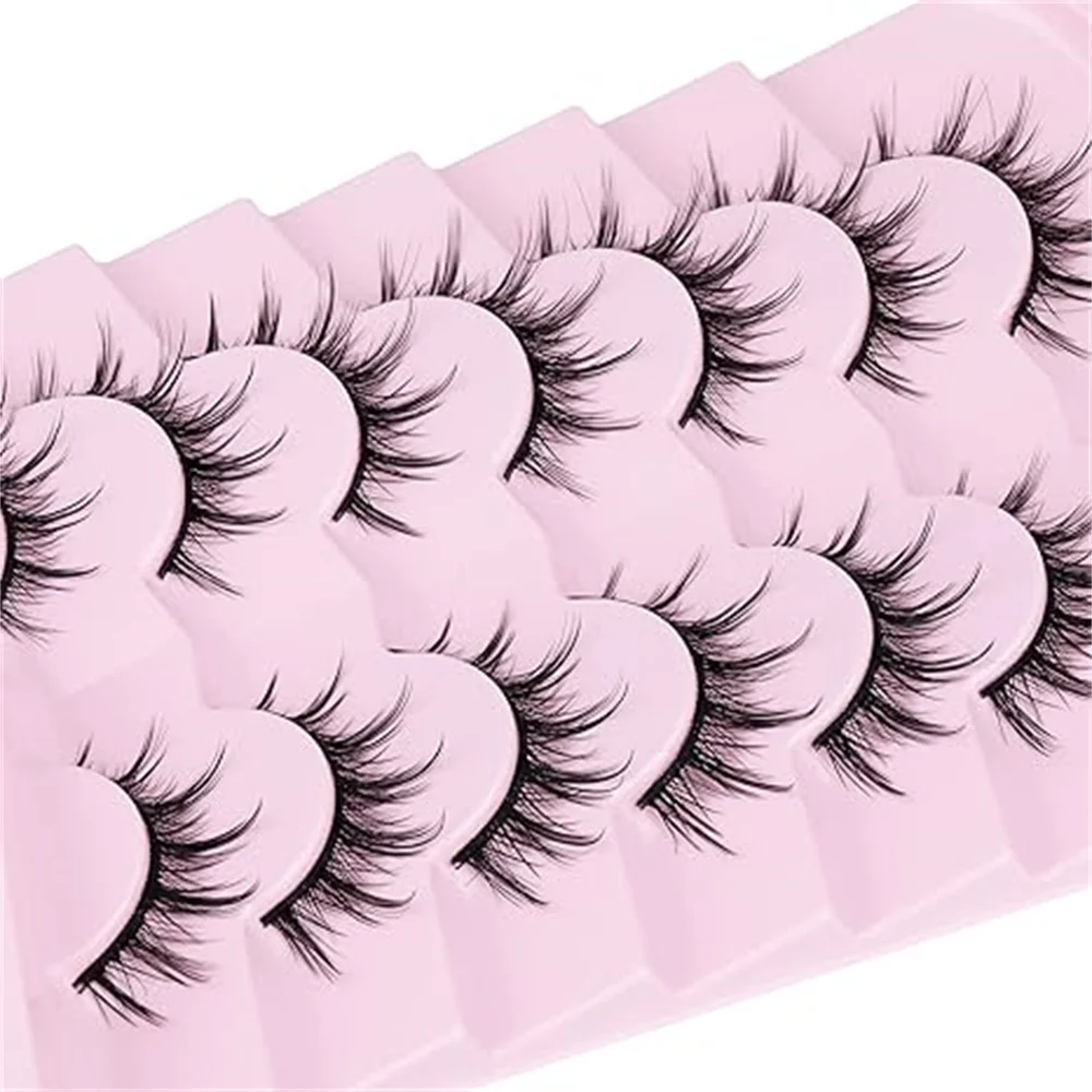 7ペアの漫画まつげ、軽量アニメつけまつげ、ナチュラルな外観、ふわふわの尖った人形まつげ、メイクアップつけまつげ