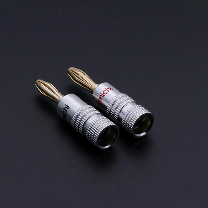 Imagem -04 - Banhado a Ouro Cobre Banana Plug Bfa mm Banana Connector Macho Speaker Plug Audio Speaker Wire 100 Pcs 24k