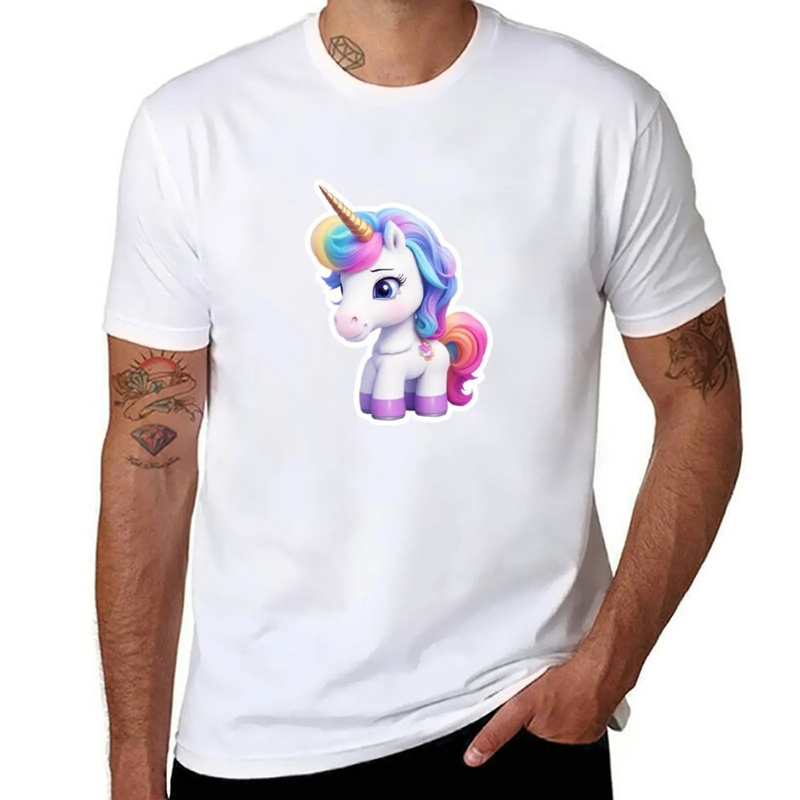 Unicorn T-shirt sports fans summer top aesthetic clothes fitted t shirts for men