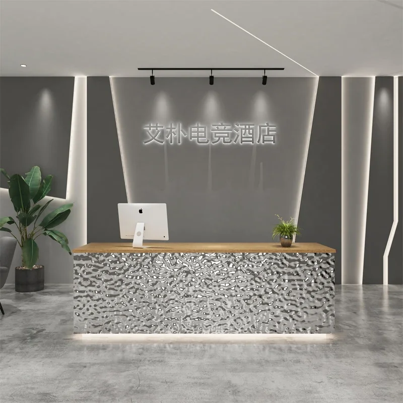 

Магазин одежды Кассир Простой салон красоты Ресторан Вода рябь Стойка регистрации из нержавеющей стали Барная стойка