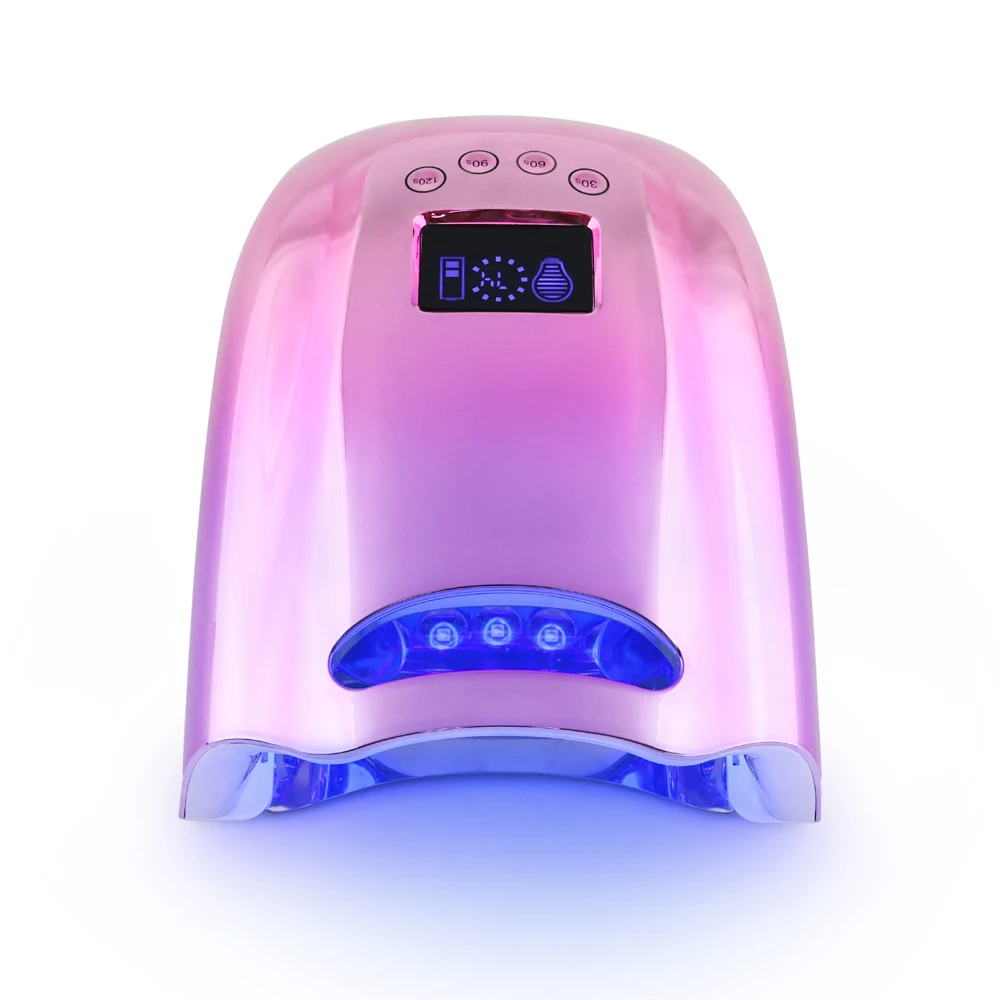 Hot Selling Nail Supply Gradient Purple Nail Lamp Pro Cure Cordless 128w LED UV Lamp New Trend