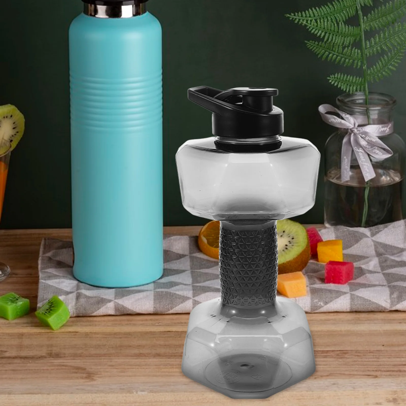 

Large Capacity Dumbbell Water Bottle Lightweight Portable Fitness Drinking Kettle For Gym Sports Outdoor Running Dumbbell