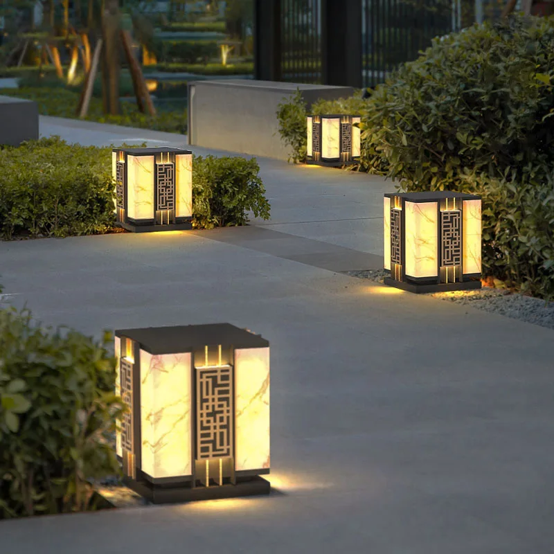 

Solar garden light outdoor marble door villa post light