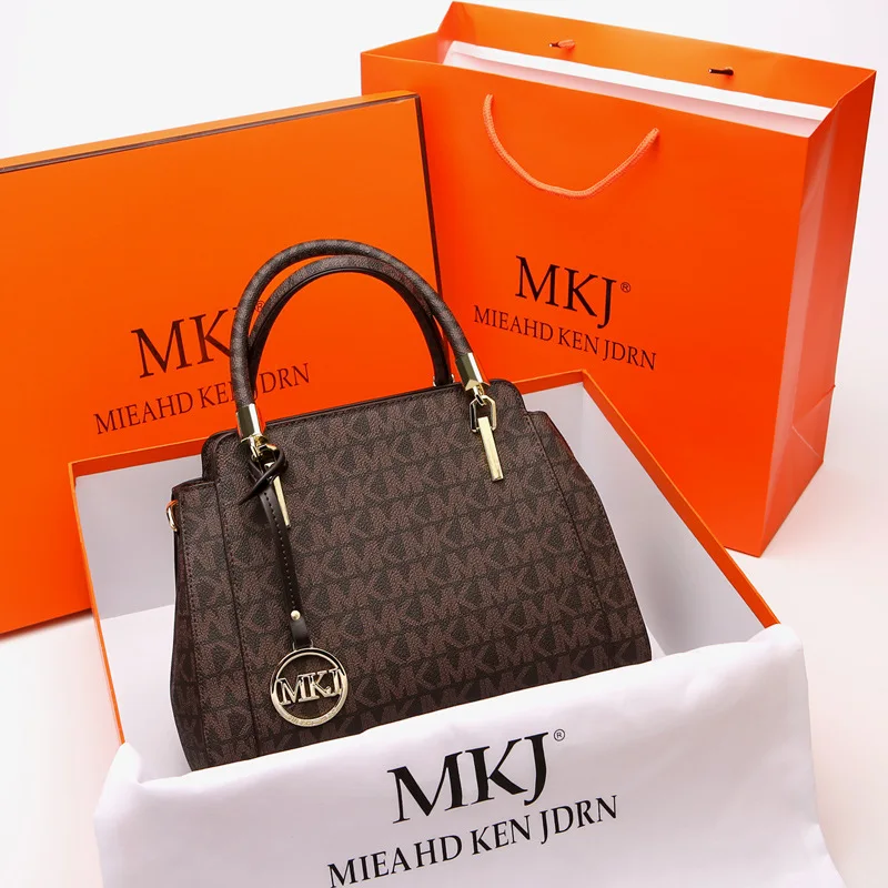 

MKJ Fashion Luxury Brand Retro Letter Printed Handbag with High Texture and Elegant Temperament Women's Shoulder Crossbody Bag