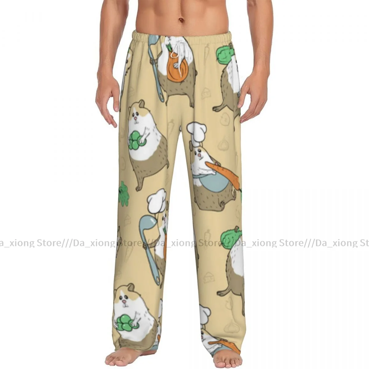 Men Sleep Bottoms Male Lounge Trousers Men's Guinea Pigs With Vegetables Pajama Pants