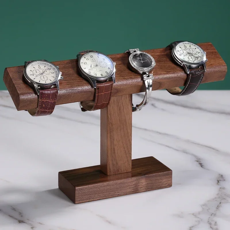 

Wooden Watch Display Stand Bracelet Holder Jewelry Organizer Walnut Display Shelf Props Box Jewellery Rack Case