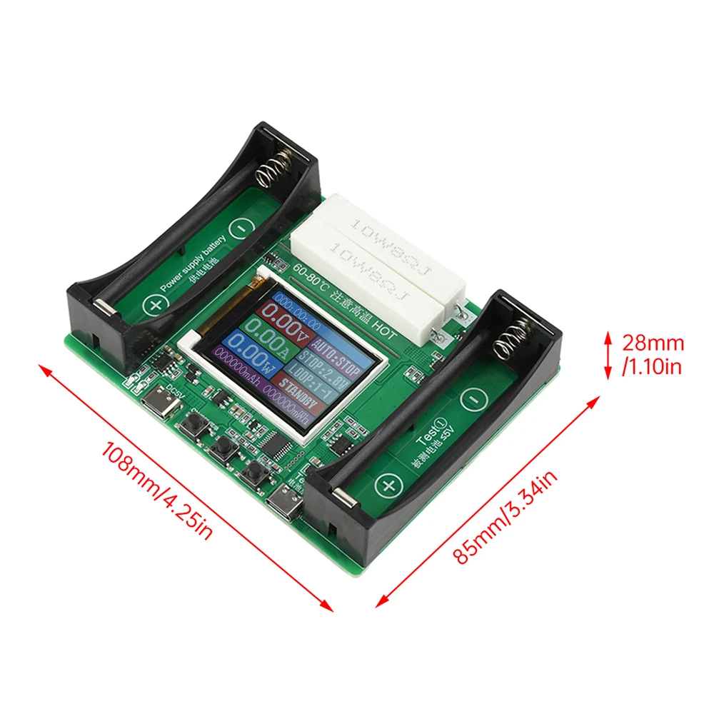 Typ-C LCD-Display Batteriekapazitätstester Lithium-Batterie-Innenwiderstandstester für 18650 Lithium-Batterie-Tester – Detail 10