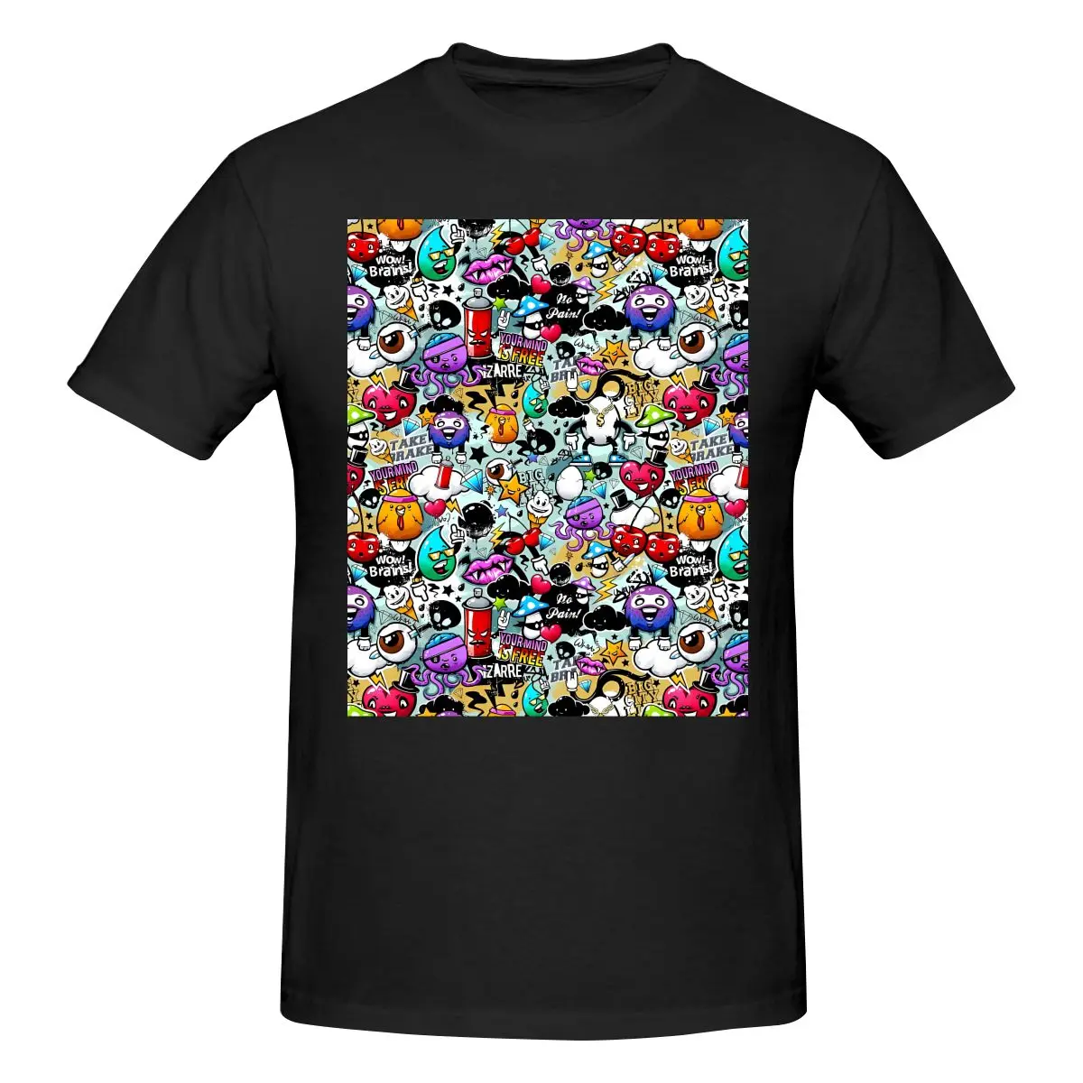 

Мужская футболка с принтом «Funny Your Mind Is Free Street College Graffiti», унисекс, простая модель