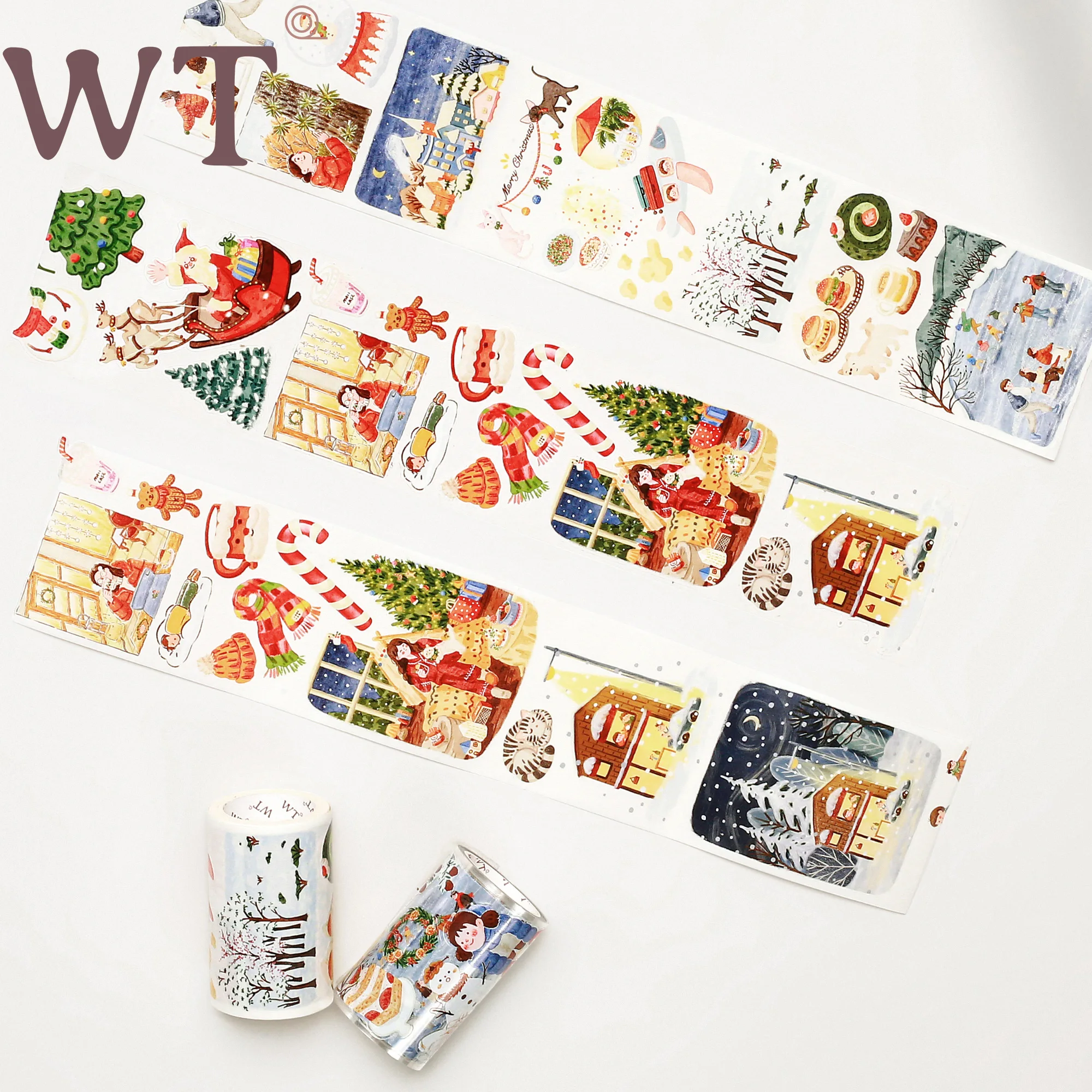 WT Elk Tour, Christmas Themed Festive Atmosphere INS Washi Tape PET Material Die Cut