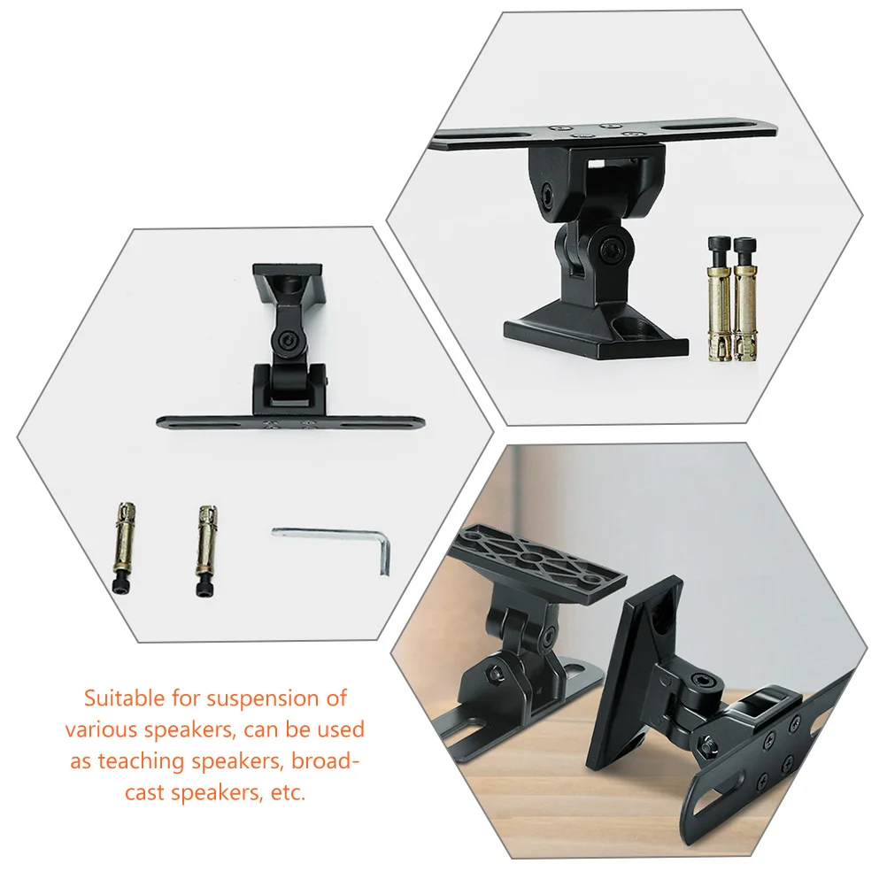 Horizontal Rotation Speaker Stand Vertical Adjustment Zinc Alloy Wall Mount Bracket Bookshelf Speaker Shelf Center Channel