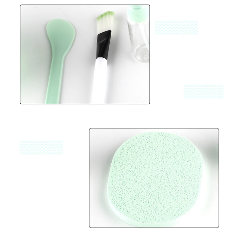

9pcs Facemask Tool Set Bowl Spatula Mixing Gauges Sponge Brush Spray Jar Plastic Portable Facial Kit Makeup Tools