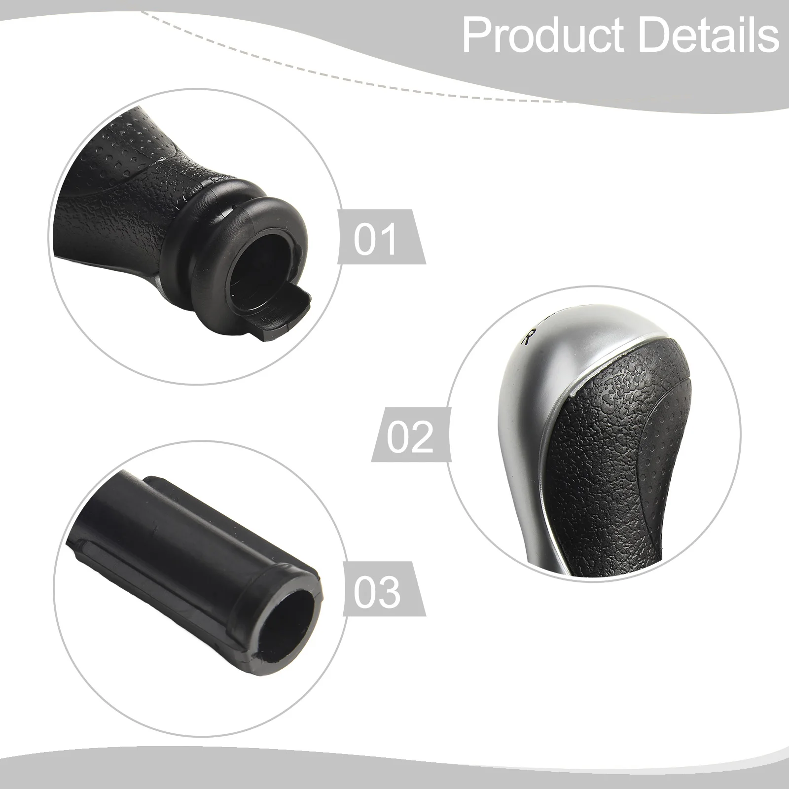 

Ручка переключения передач из АБС-пластика, автомобильные аксессуары, бесшовная интеграция, простая установка, замена ручки переключения передач из АБС-пластика, Xasra Silver