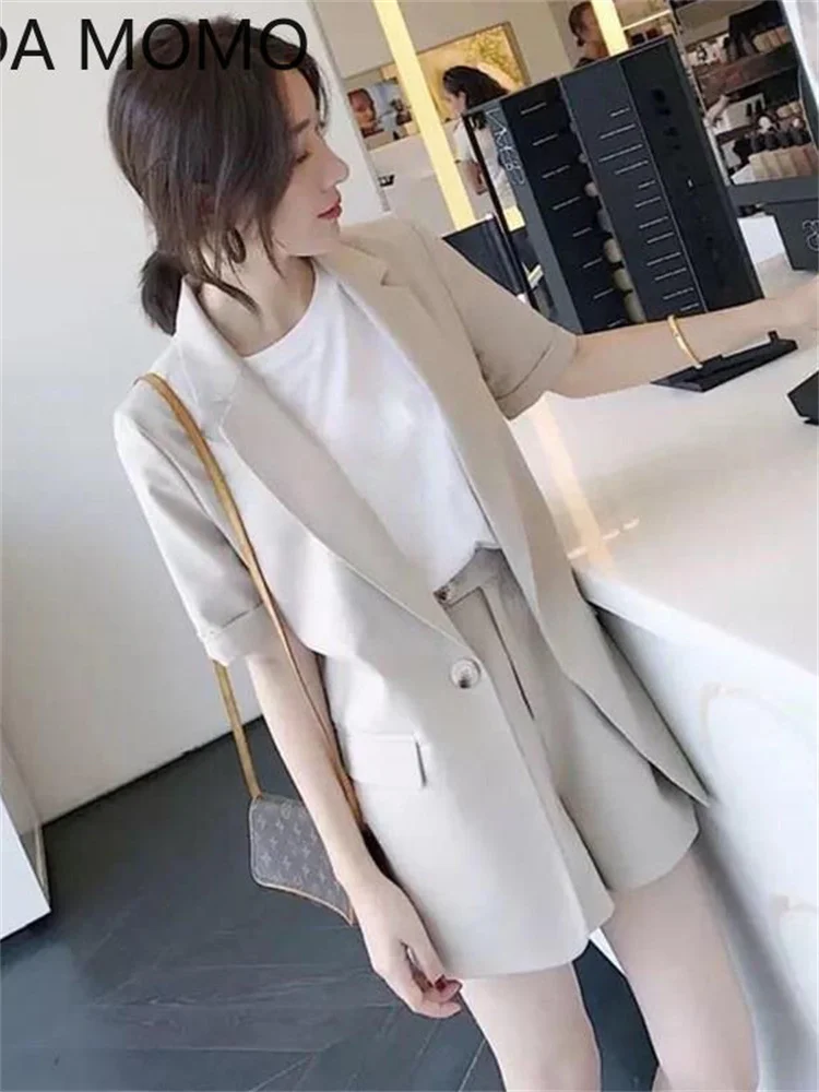 women\'s summer shorts suit sets clothing 2021 trousers and blazers tops two piece set women outfit set woman 2 pieces