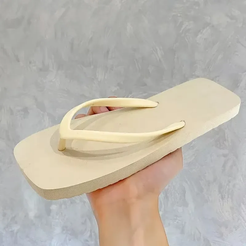

Men/Women's Japanese Herringbone Flip Flops -Summer Non-Slip Slippers, Soft Sole Sandals for Couples, Simple Solid Color Outdoor