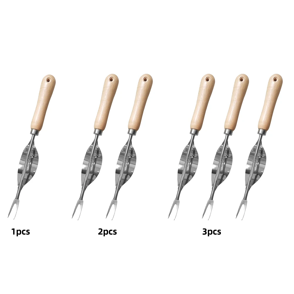 Outil à main pour enlever les racines de mauvaises herbes, conception de levier en acier inoxydable, fourche en forme de V, désherbage et creusement plus profond, 1 pièce, 2/3 pièces