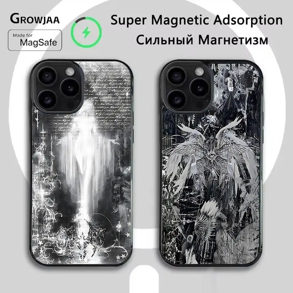 

Dark Gothic Coquette Cybersigilism For IPhone 17,16,15,14,13,12,11,Pro,Max,Plus,Mini,SE4,E Protective Magnetic Case Cover