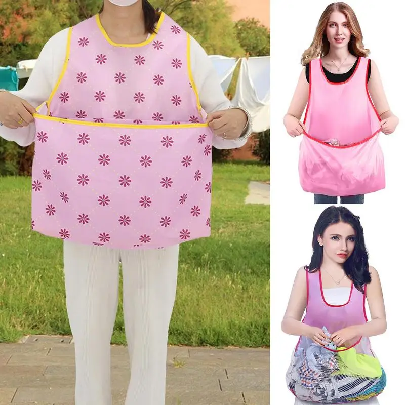 

Sleeveless Laundry Apron Large Capacity Laundry Supplies Waterproof Bib For Home Balcony Portable Clothes Drying Apron