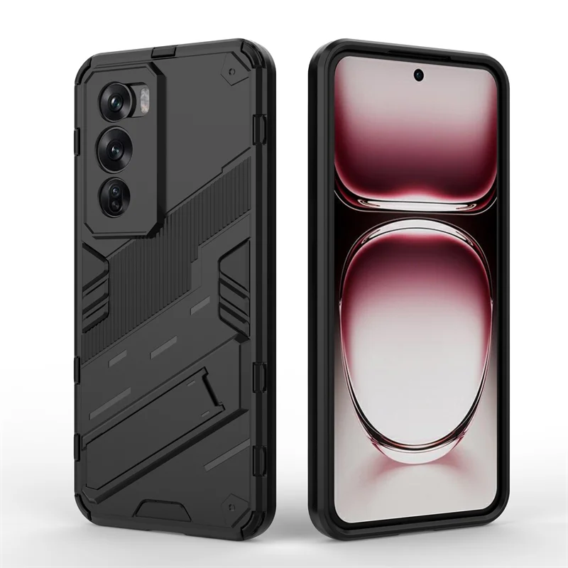 Punk Case For Reno 12 Pro 5G Global Cover For OPPO Reno 12 Pro Funda Coque Barcket Hard PC Shockproof Phone Bumper OPPO Reno 12