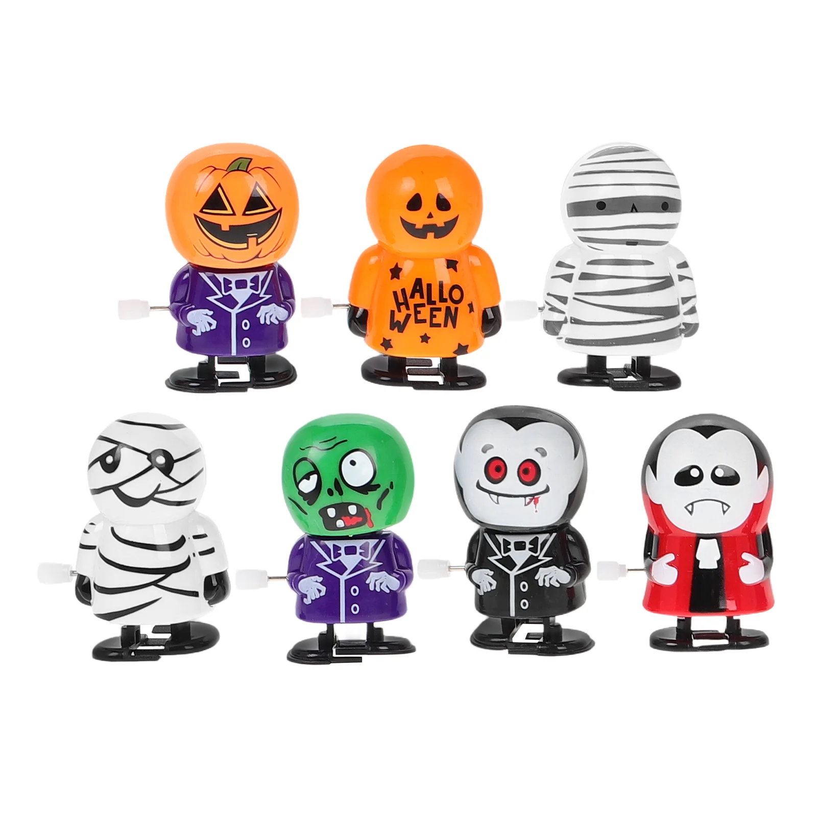 7 Pcs Villain Halloween Wind-up Toys Duck Gifts Plastic Vampire Cartoon Clockwork