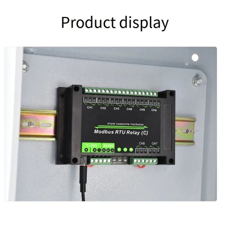 FFYY-DIN-Rail 8 ช่องรีเลย์โมดูล RS485 แม่เหล็กรีเลย์ Modbus RTU โปรโตคอลหลายการแยกวงจรป้องกัน
