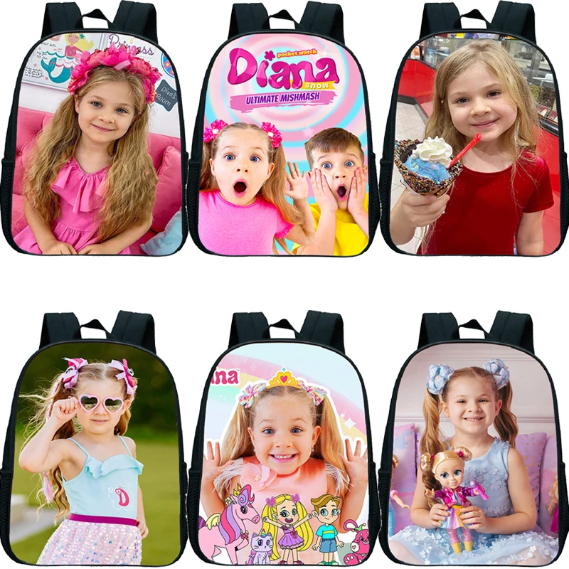 Kids Bag Diana Show Print Backpack for Girls High Quality School Bag Kawaii Girl Pattern Kindergarten Backpack Toddler Bags Gift