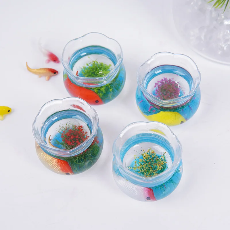 

Mini Fish Water Plants Koi Fish Tank Dollhouse Miniatures Keychain Pendant Scale Scene Decoration Props Simulation Decor Crafts