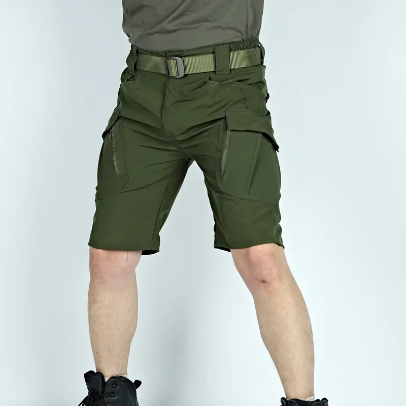 Quick Drying Tactical Shorts Men Summer Waterproof Wear-Resistant Multiple Pockets Breathable Thin Military Cargo Pants Male