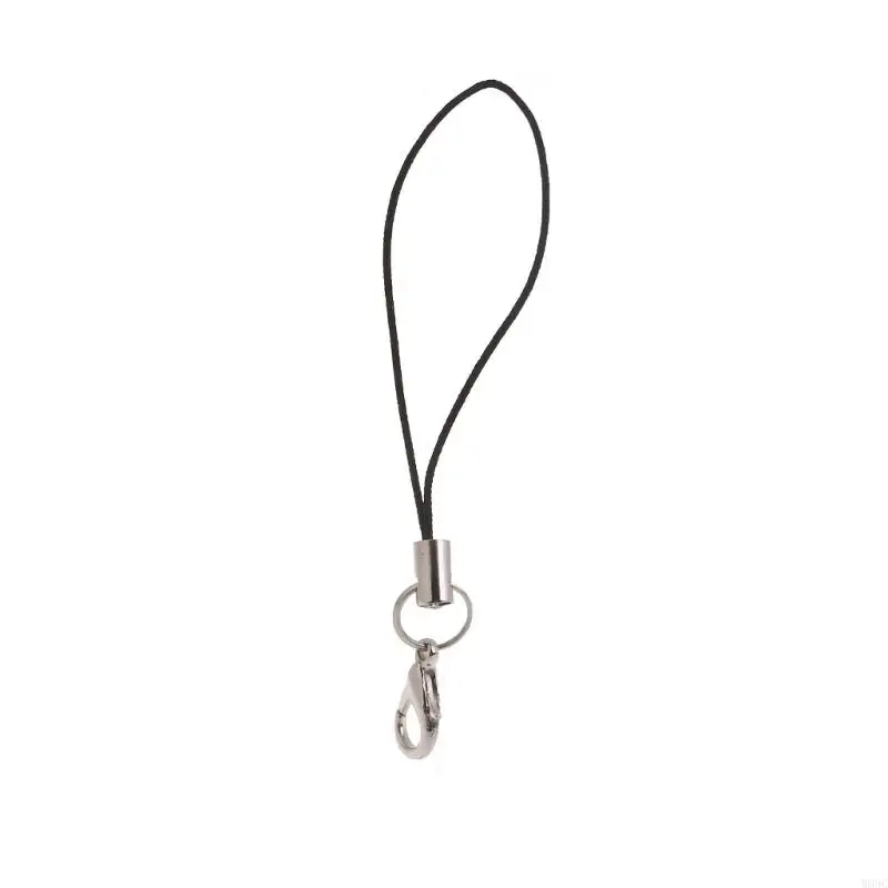 W89C Wireless Earphone Keychain Universal Anti-lost Nylon Lanyard Strap Black