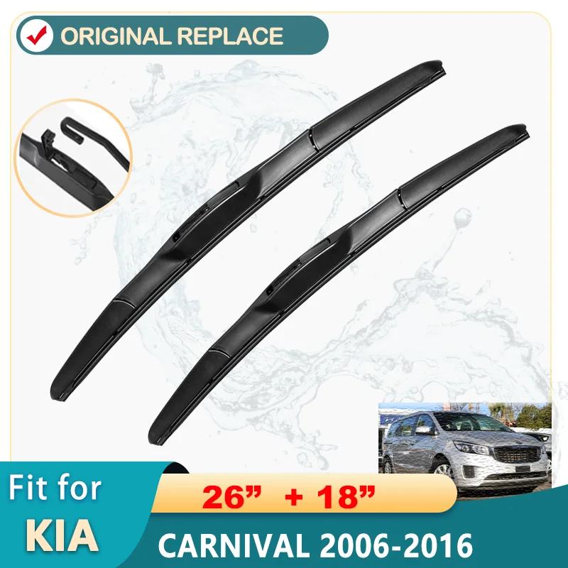 

For KIA Carens MK2 Rondo Rondo7 UN 2006-2011 Car Front Rear Wiper Blades Soft Rubber Windscreen Wipers Auto Windshield 26"16"