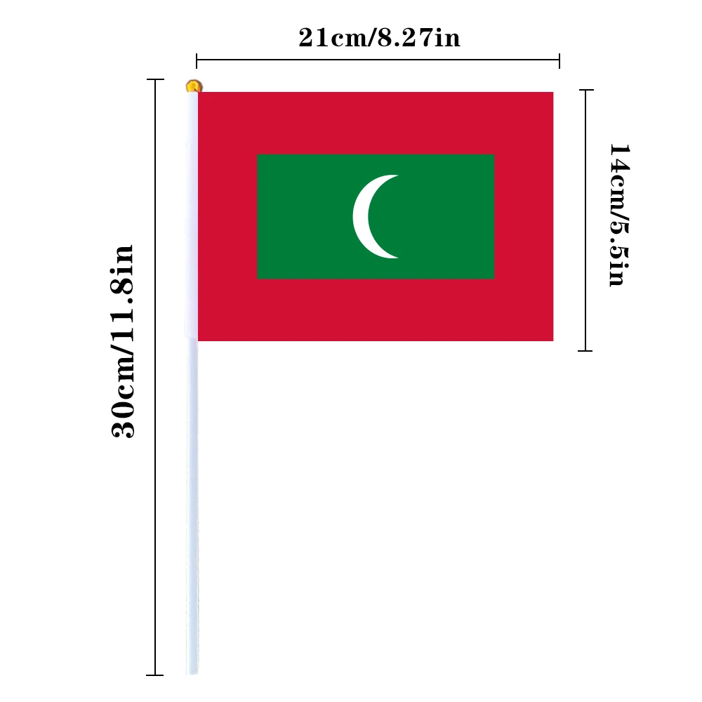 CYPOMELO Flag  Maldives national flag 14 * 21cm Maldives national small holding waving flag indoor and outdoor home decoration