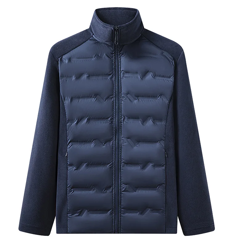 Men's 90% White Duck Down Jacket Winter Fleece-Spliced Insulated Inner Jacket Warm Outdoor Puffer Coat 2026