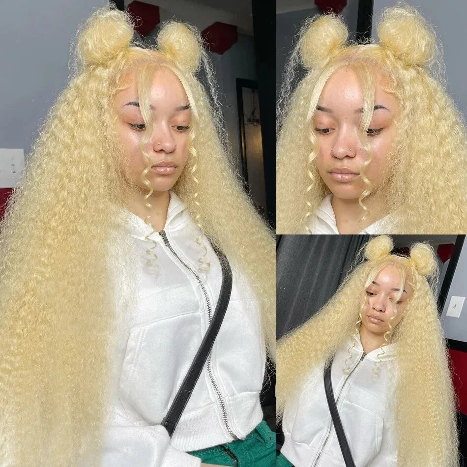 Deep Wave 613 Blonde HD Lace Front Wig Brizilian Curly Human Hair 20 30 inch Wigs for Black Women 613 Lace Frontal Wigs