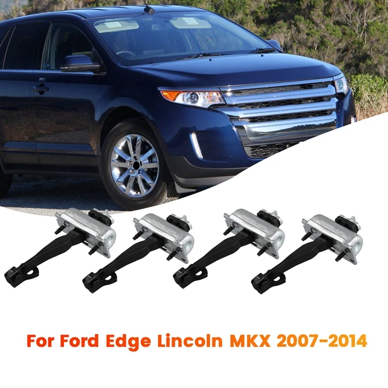 1Set/4Pcs Front&Rear Door Hinged Check Strap Limit Rod Stop For Ford Edge Lincoln MKX 07-14 AT4Z-7823552-A AT4Z7827204A