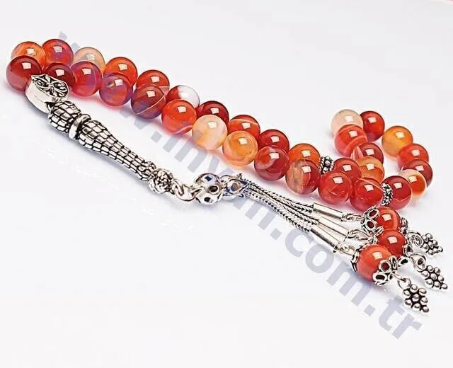 

IQRAH Agate Stone Rosary (925 SETTING SILVER)