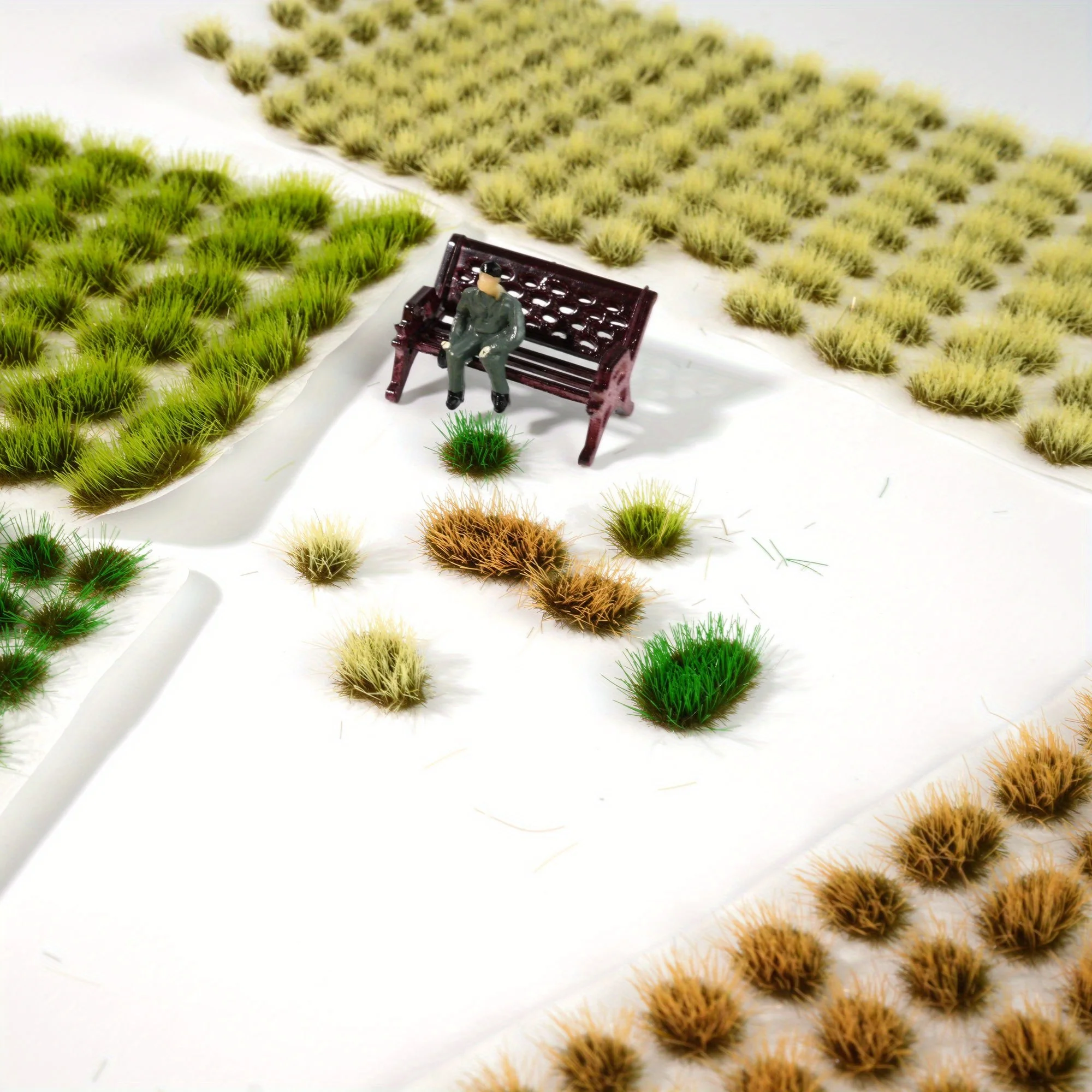 123 Tufts/box Model Grass for Miniature Scenery,Miniature Grass Combination Set Applicable for N & HO Scale,Architectural Models