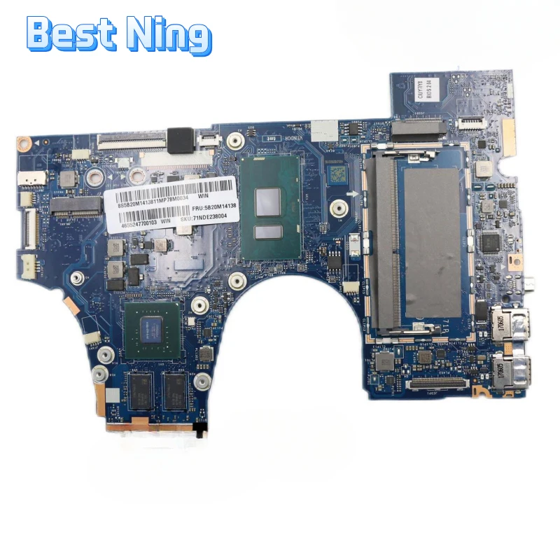 For Lenovo Yoga 710-15IKB Laptop Mainboard LA-D471P REV 2.0 Motherboard with CPU I7-7500U GPU DIS 2G Tested Ok