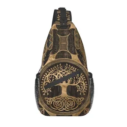 Drzewo życia Yggdrasil Crossbody plecak na ramię mężczyzn niestandardowe torba na klatkę piersiowa na ramię wikingów Norse do podróżowania Daypack