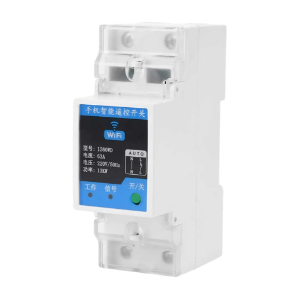 

Tuya Smart WiFi Circuit Breaker 63A 2P Energy Meter Kwh Metering Monitoring Device Sharing Over Current and Voltage Protection