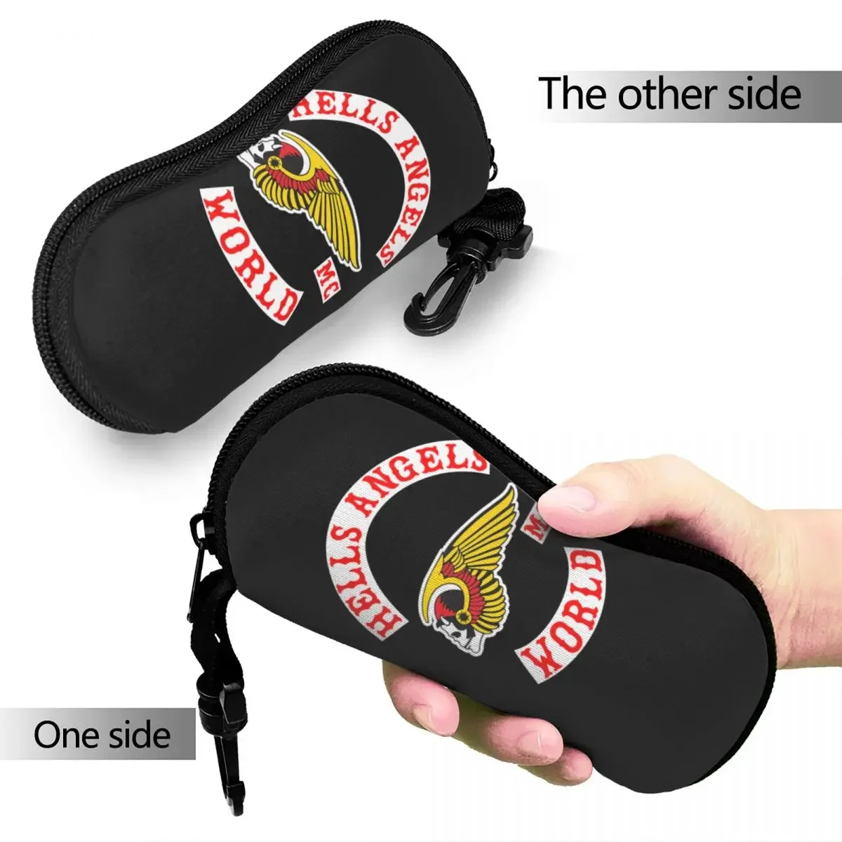 Hells Angels Glasses Case Men Women Fashion Zipper Eyeglasses Box Charming Eyeglasses Box