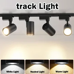 LED Track Light 220V Spotlight Rail 12W 20W 30W 40W COB Ceiling Lamp Set For Kitchen Shop Store Home
