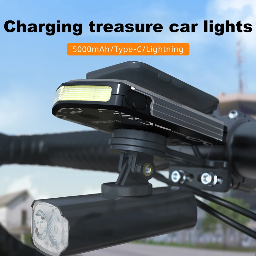 RVL01 Bike Headlight Computer Bracket Waterproof Power Display Bike Light Rechargeable Daytime Safety Side Visibility Headlight