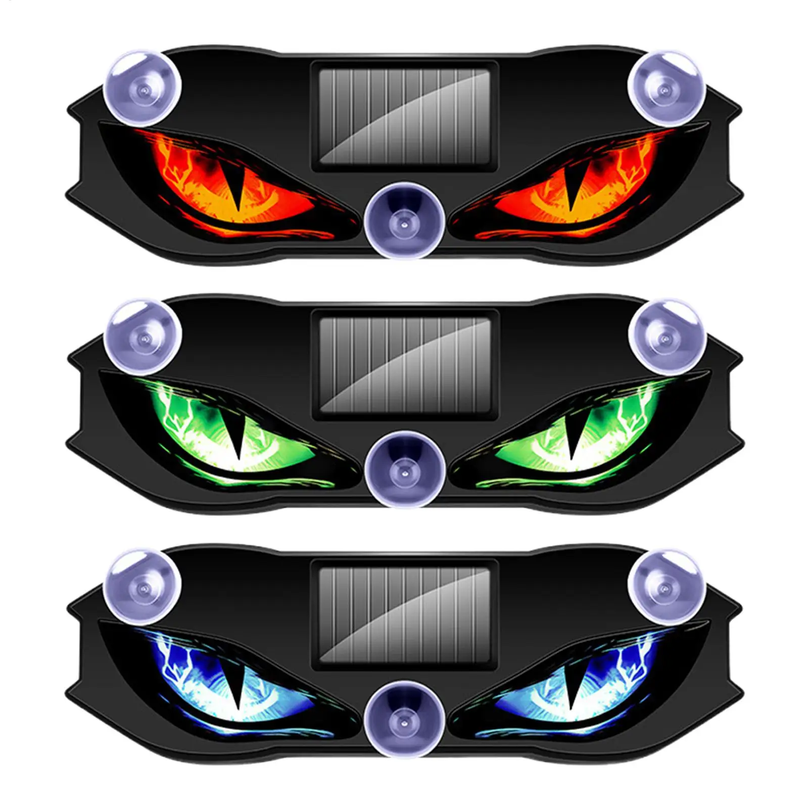 Solar Car Warning Light Dynamic Devil Eye LED Waterproof Triangle Window Lamp for SUV Truck Windshield Rear Garage