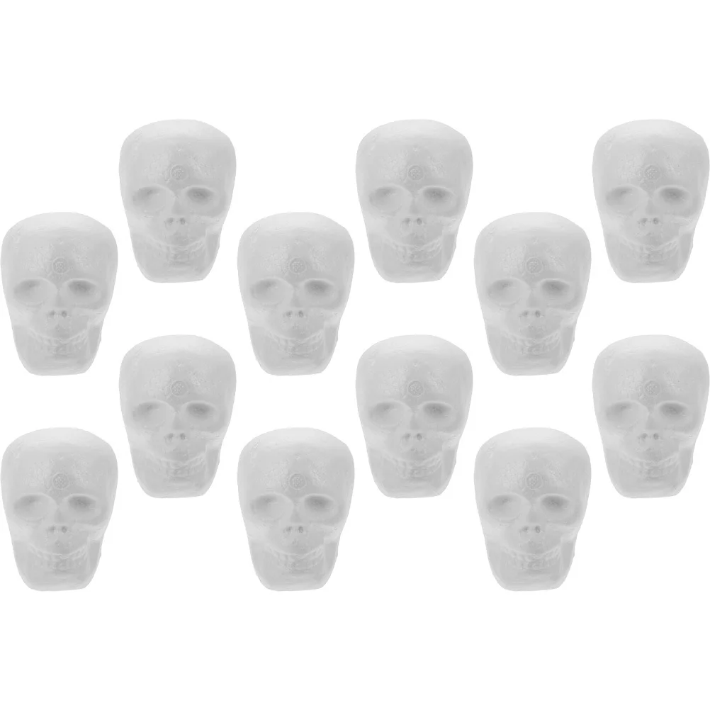 

12Pcs Skull Head Hanging Halloween Decor DIY Foam Mini Skulls Hanging Ornaments Party Supplies Foam Head Mini Skulls