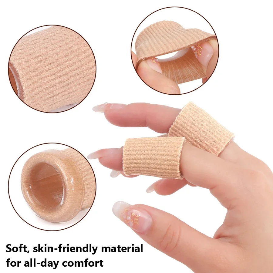 أكمام جل من الألياف الناعمة لأصابع القدم، واقيات أصابع أنبوبية من السيليكون قابلة للتنفس، العناية بالقدم، الراحة والحماية، فاصل وسادة الذرة #2
