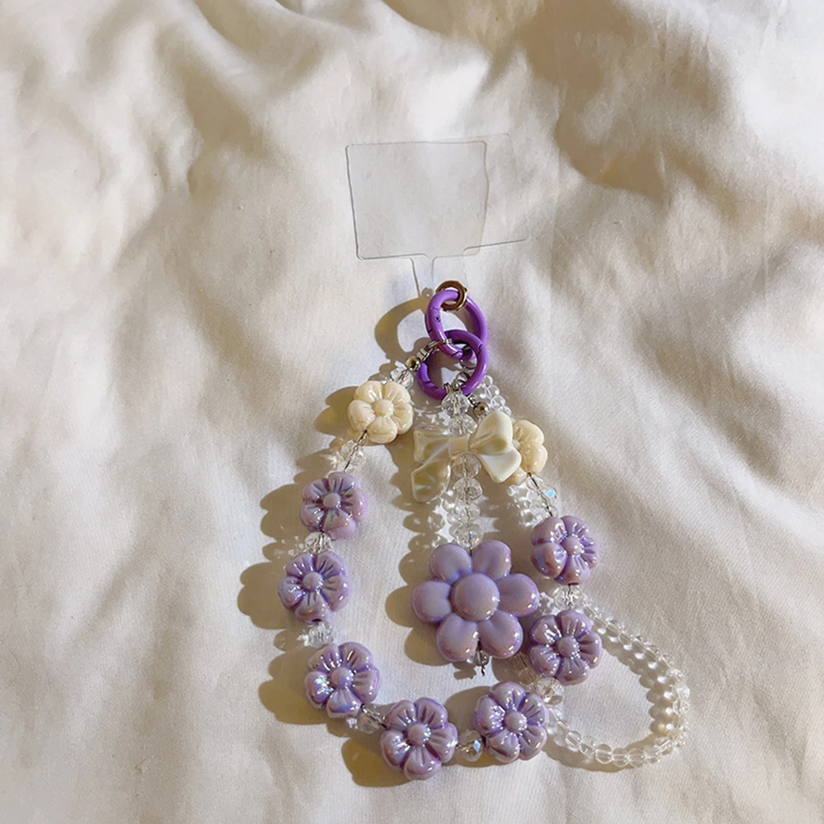 Mobile Phone Flower Beaded Chain Not Easy to Break Acrylic Material Phone Charms Ideal Gifts for Relatives and Friends AIC88