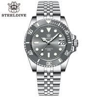 SD1953 New In Gray Dial Stainless Steel NH35 Watch Steeldive 41mm STEELDIVE Brand Sapphire Glass Men Diver Watches reloj hombre